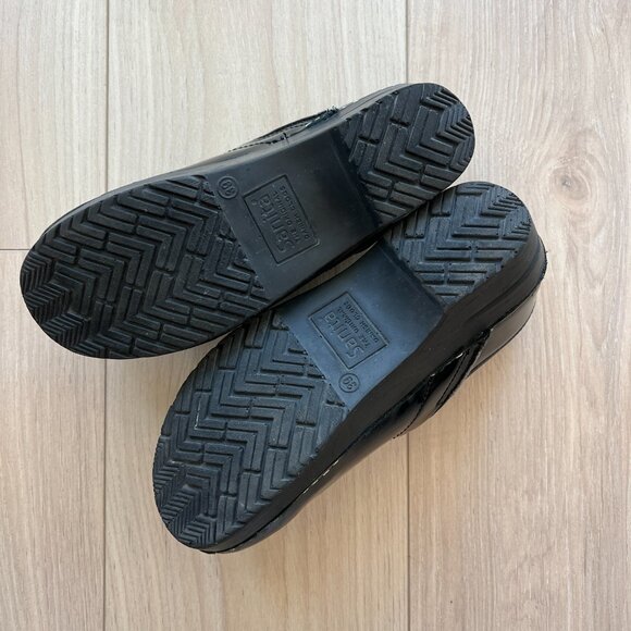 SANITA Black Patent Leather Danish Clogs Size 39 - Picture 4 of 6